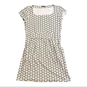 J. McLaughlin Printed Emma Dress Catalina Cloth Cream Black Pattern Size Medium